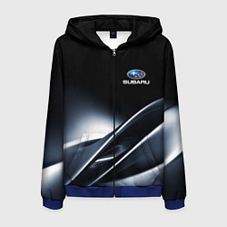 Толстовка 3D на молнии мужская SUBARU, цвет: 3D-синий