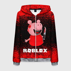 Толстовка 3D на молнии мужская Roblox Piggy, цвет: 3D-меланж
