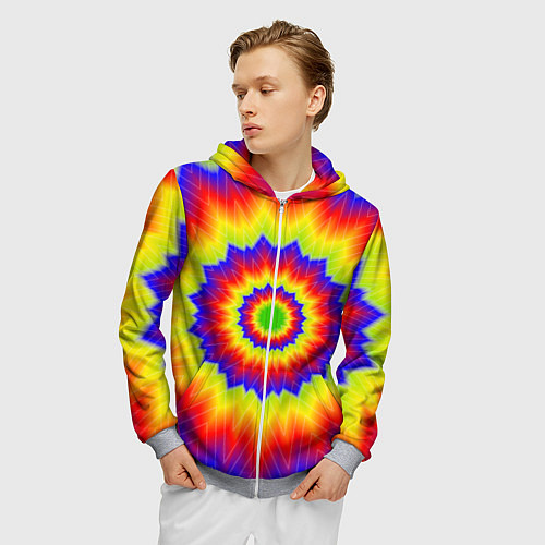 Мужская толстовка на молнии Tie-Dye / 3D-Меланж – фото 3