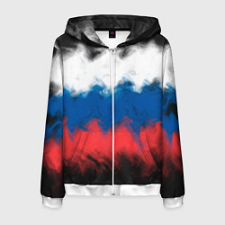 Толстовка 3D на молнии мужская Россия, цвет: 3D-белый