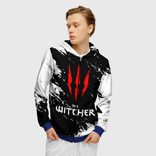 Мужская толстовка на молнии The Witcher / 3D-Синий – фото 3