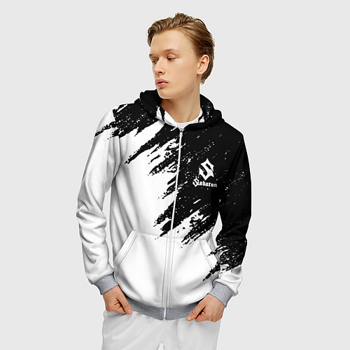 Мужская толстовка на молнии Sabaton / 3D-Меланж – фото 3