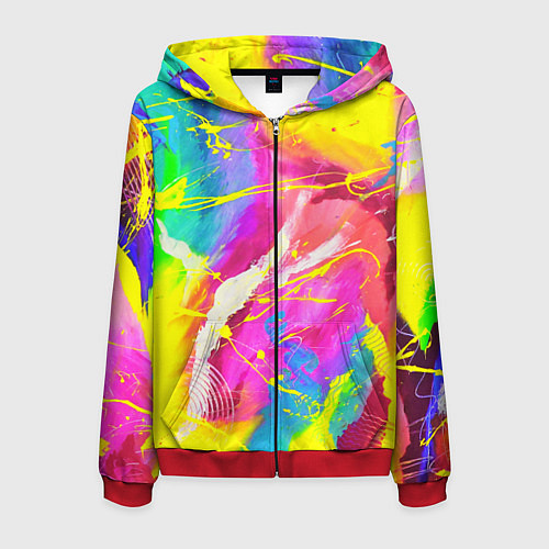 Мужская толстовка на молнии ТИ-ДАЙ / 3D-Красный – фото 1