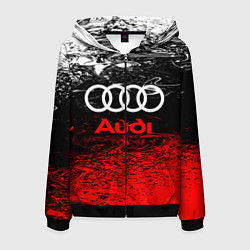 Толстовка 3D на молнии мужская AUDI, цвет: 3D-черный