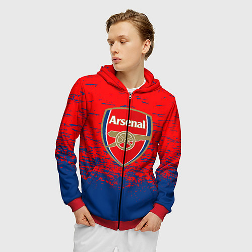 Мужская толстовка на молнии ARSENAL / 3D-Красный – фото 3