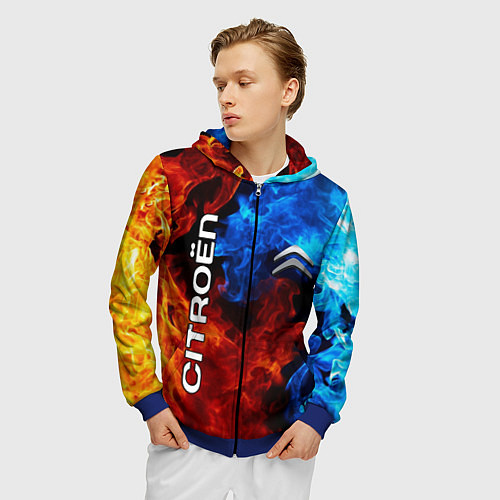 Мужская толстовка на молнии CITROEN / 3D-Синий – фото 3