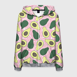 Толстовка 3D на молнии мужская Avocado, цвет: 3D-меланж