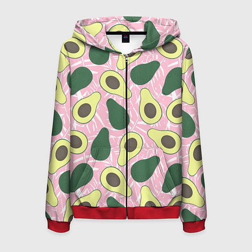 Мужская толстовка на молнии Avocado / 3D-Красный – фото 1