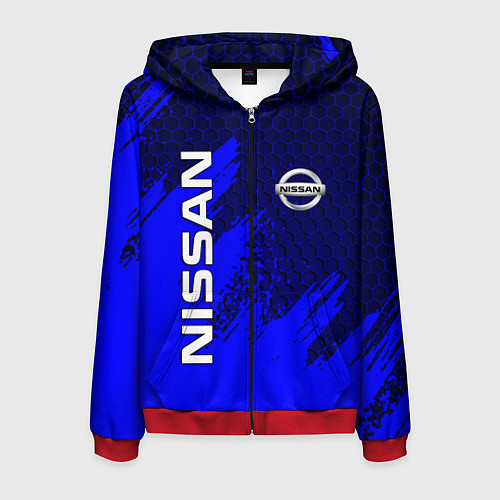 Мужская толстовка на молнии NISSAN / 3D-Красный – фото 1