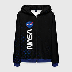 Толстовка 3D на молнии мужская NASA НАСА, цвет: 3D-синий