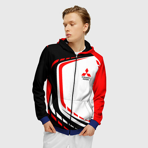 Мужская толстовка на молнии Mitsubishi EVO Uniform / 3D-Синий – фото 3