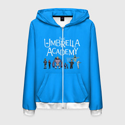 Толстовка 3D на молнии мужская The umbrella academy, цвет: 3D-белый