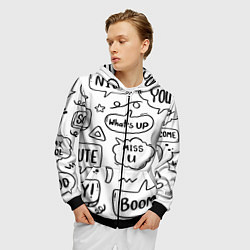 Толстовка 3D на молнии мужская Cute, цвет: 3D-черный — фото 2