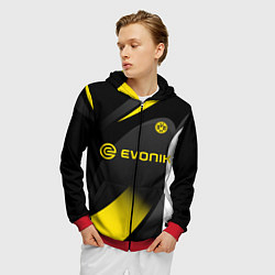Толстовка 3D на молнии мужская BORUSSIA DORTMUND, цвет: 3D-красный — фото 2