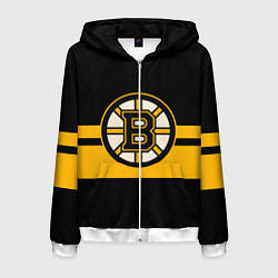 Толстовка 3D на молнии мужская BOSTON BRUINS NHL, цвет: 3D-белый