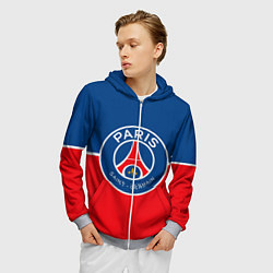 Толстовка 3D на молнии мужская FC PSG, цвет: 3D-меланж — фото 2