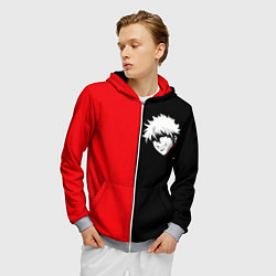 Толстовка 3D на молнии мужская ГИНТАМА, цвет: 3D-меланж — фото 2