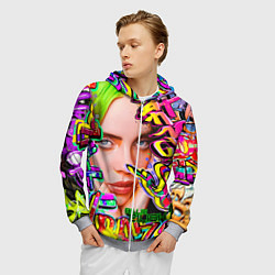 Толстовка 3D на молнии мужская Billie Eilish, цвет: 3D-меланж — фото 2