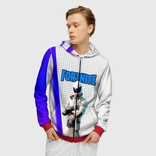 Мужская толстовка на молнии FORTNITE / 3D-Красный – фото 3