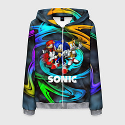 Толстовка 3D на молнии мужская SONIC TRIO, цвет: 3D-меланж