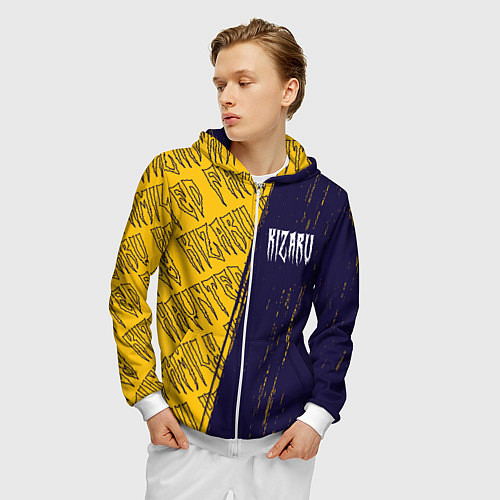 Мужская толстовка на молнии KIZARU КИЗАРУ / 3D-Белый – фото 3