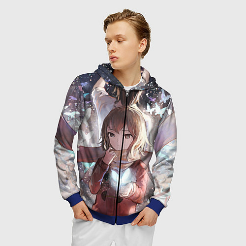 Мужская толстовка на молнии Город в котором меня нет / 3D-Синий – фото 3