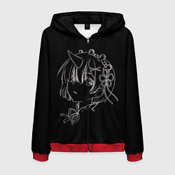 Толстовка 3D на молнии мужская Re:Zero, цвет: 3D-красный