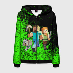 Толстовка 3D на молнии мужская Minecraft, цвет: 3D-черный