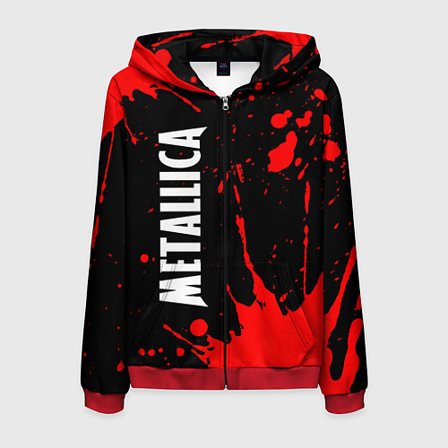 Мужская толстовка на молнии METALLICA МЕТАЛЛИКА / 3D-Красный – фото 1