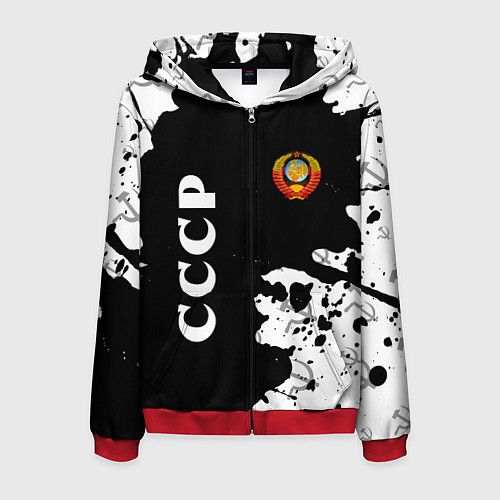 Мужская толстовка на молнии СССР USSR / 3D-Красный – фото 1