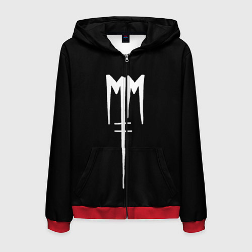 Мужская толстовка на молнии Marilyn Manson / 3D-Красный – фото 1