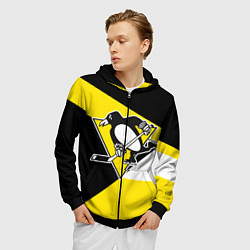 Толстовка 3D на молнии мужская Pittsburgh Penguins Exclusive, цвет: 3D-черный — фото 2