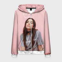 Толстовка 3D на молнии мужская Dua Lipa, цвет: 3D-белый