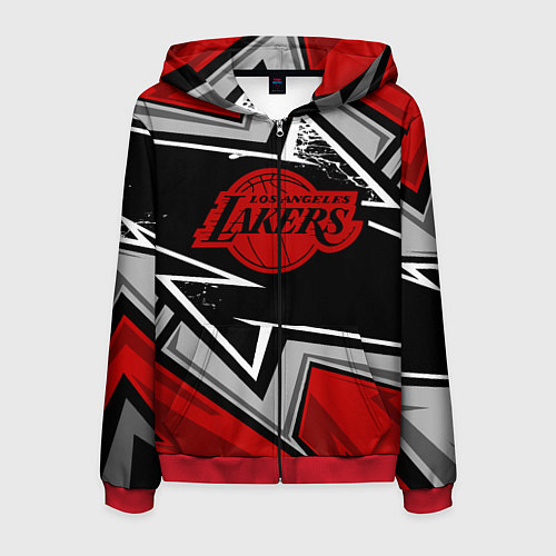 Мужская толстовка на молнии LA LAKERS RED / 3D-Красный – фото 1