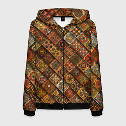 Толстовка 3D на молнии мужская СЛАВЯНСКАЯ СИМВОЛИКА, цвет: 3D-черный