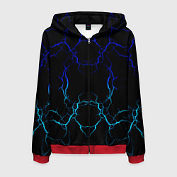 Толстовка 3D на молнии мужская МОЛНИЯ, цвет: 3D-красный