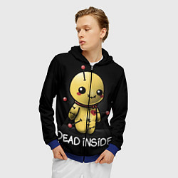 Толстовка 3D на молнии мужская DEAD INSIDE, цвет: 3D-синий — фото 2