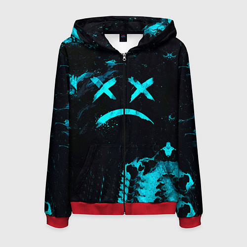 Мужская толстовка на молнии Lil Peep / 3D-Красный – фото 1