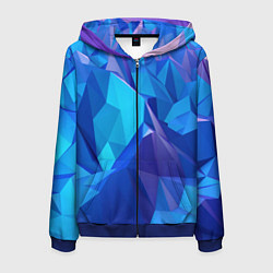 Толстовка 3D на молнии мужская NEON CRYSTALLS, цвет: 3D-синий