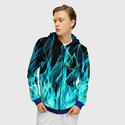 Толстовка 3D на молнии мужская ASSASSINS CREED VALHALLA, цвет: 3D-синий — фото 2