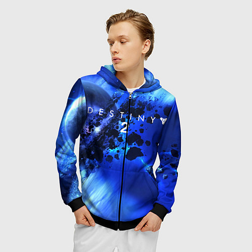 Мужская толстовка на молнии DESTINY 2 / 3D-Черный – фото 3