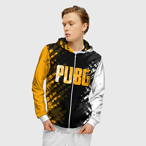 Мужская толстовка на молнии PUBG / 3D-Белый – фото 3
