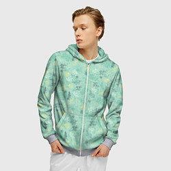 Толстовка 3D на молнии мужская Гербарий, цвет: 3D-меланж — фото 2