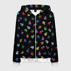 Толстовка 3D на молнии мужская Among Us, цвет: 3D-белый