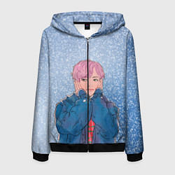Толстовка 3D на молнии мужская JIMIN SPRING DAY, цвет: 3D-черный
