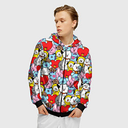 Толстовка 3D на молнии мужская BT21 BTS, цвет: 3D-черный — фото 2