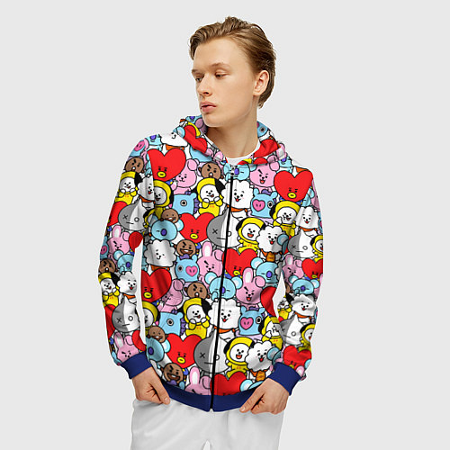 Мужская толстовка на молнии BT21 BTS / 3D-Синий – фото 3