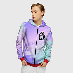 Толстовка 3D на молнии мужская AMONG US GRADIENT, цвет: 3D-красный — фото 2