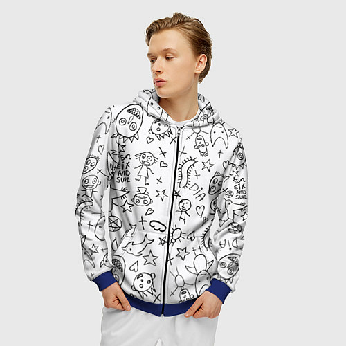 Мужская толстовка на молнии DIE ANTWOORD / 3D-Синий – фото 3