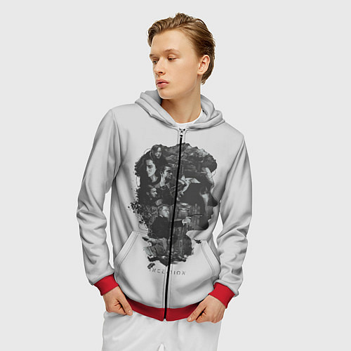 Мужская толстовка на молнии Inception / 3D-Красный – фото 3